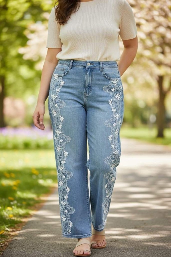 jeans dentelle