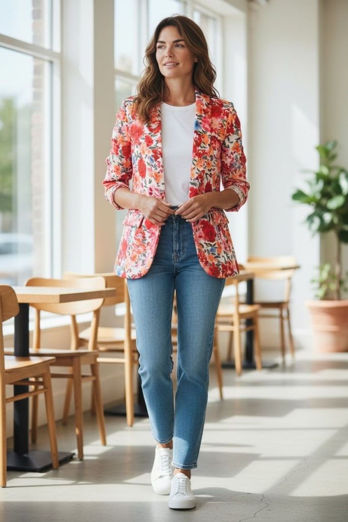 blazer fleuris